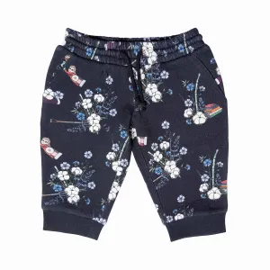 Zwarte Bloemen Babybroek